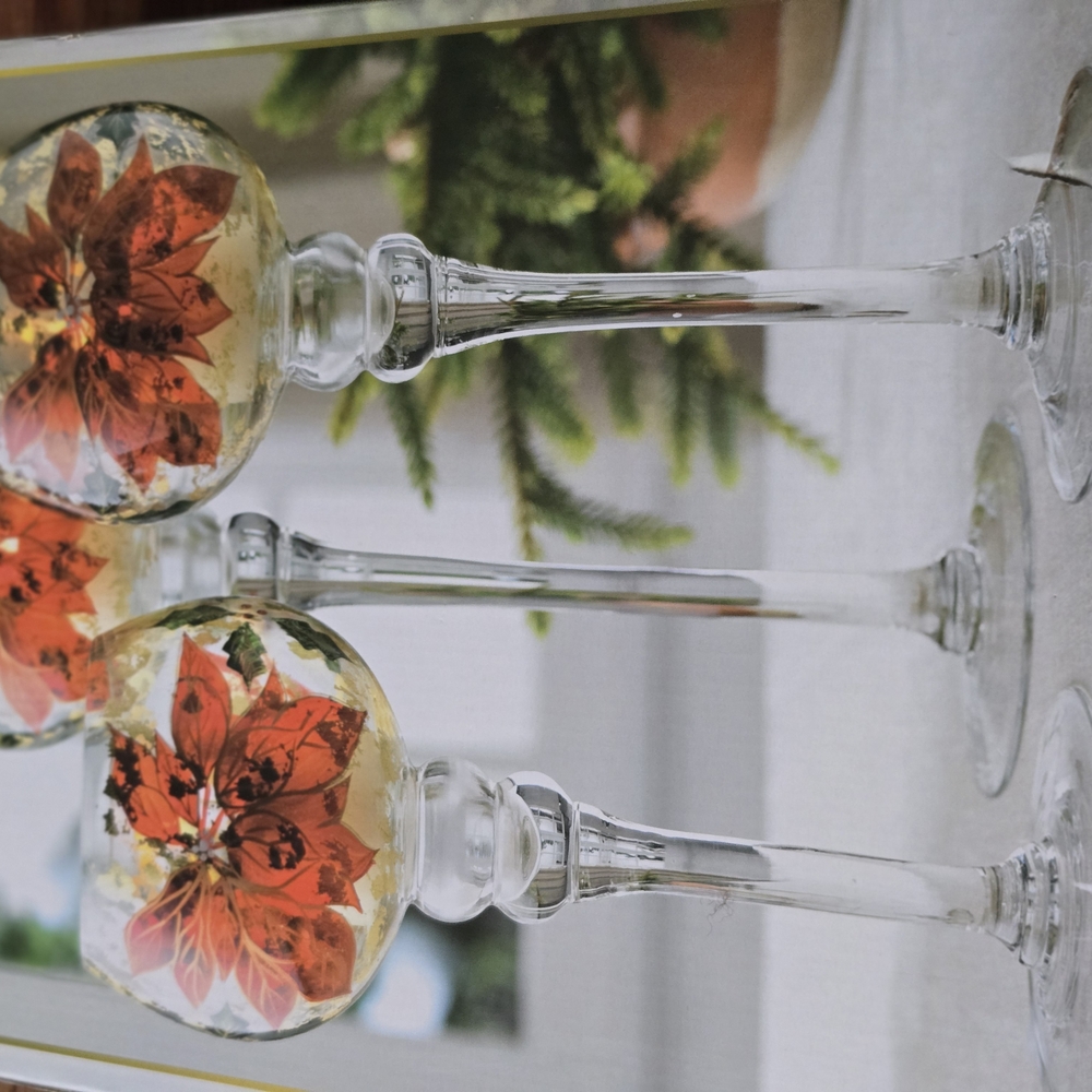 Elegant Floral Wine Glasses
